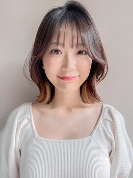 リヤン 表参道(lyann) ミルクティーブロンド薄めバングデジタルパーマくびれヘアF