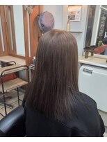 ヘアーファン(Hair Fun)&nbsp;髪質改善ストレート×ブリーチなしモカベージュ☆艶髪セミロング