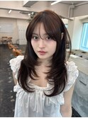 レイヤーカットハッシュカットロングレイヤー