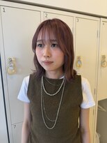 サラ ビューティー サイト 古賀店(SARA Beauty Sight)&nbsp;【ピンクラベンダー】ミディアム/外ハネ/ブリーチ/20代/古賀