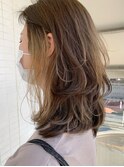[OCEAN Hair&Life藤原純]アッシュベージュ×インナーカラーロブ