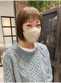 ボブ/ショートヘア/伸ばしかけボブ/ナチュラルベージュ