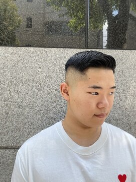 レンゲン(LENGEN) 束感刈り上げビジネス七三ツーブロックアップバング1196