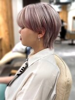 リノショアーズ ショウナン 辻堂店(RinoShores SHONAN) 20代30代ダブルカラーシアーピンクミディアムウルフ外ハネ