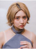 ミニボブ　外はねボブ　レイヤーカット　デザインカラー