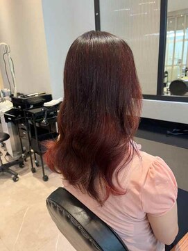 ダブル(W) ブラウンレッド/ロングウェーブ