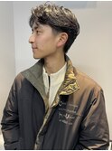 men's/アップバング/大人男性ニュアンスパーマナチュラル