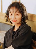 切りっぱなし感ゆるふわボブスタイル