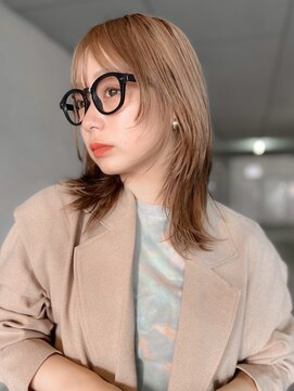 ジェム(GEM) 姫カットレイヤー/ホワイトブロンド/くすみベージュ★41