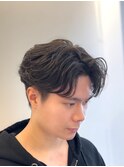 フェザーパーマ/センターパート/メンズショート/ツーブロック