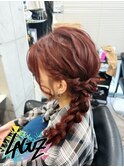 【ヘアセット】 ゆるふわ編み込みポニーテール 茅ヶ崎ヘアセット