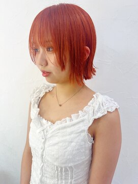 クリコ ヘアーデザイン(CLICQUOT hair design) 2ブリーチオレンジカラー