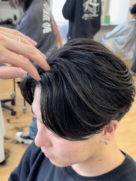 ビカムメンズヘアー 栄店(become men's hair) センターパートニュアンスパーマ名古屋栄