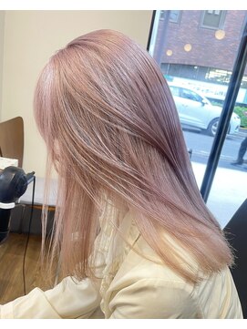 ラック(LUCK) ホワイトピンクベージュ/船橋/くすみベージュ/細めハイライト