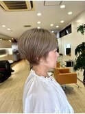 大人のショートボブ＋明るい白髪カバー/グラデーションボブ#6