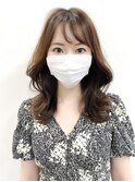 大人かわいいくびれフェザーバングカーキグレージュ【千葉】