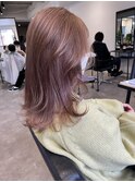 20代30代大人可愛い透明感ピンクラベンダーカラー小顔