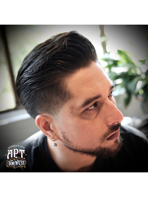 Taper fade Side part