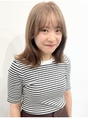 黒髪小顔クラゲヘアーオリーブグレーココアベージュ