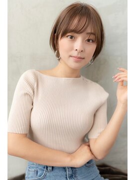 ケアリー 調布(Carelly) 大人かわいい前髪セシルカットココアブラウンフリンジウェーブ