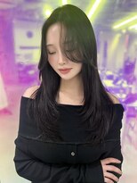 ラルムバイシー 新宿(LARME by Sea)&nbsp;大人っぽ前髪レイヤー×ダークワインレッド(新宿/髪質改善/前髪)