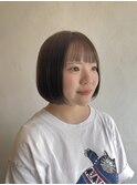 オリーブベージュ/ブリーチなしカラー/ミニボブ/横浜/横浜駅