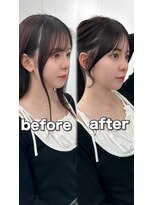前髪顔まわり韓国ヘアレイヤーカットサイドバンク2wayバンク韓国