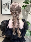 ヘアアレンジ/ヘアセット/編みおろし/編みおろしアレンジ