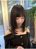レイヤーカット/ぱっつん前髪/簡単スタイリング/バイカルテ