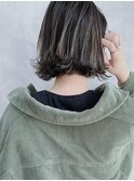 ナチュラルボブくびれヘアアプリコットオレンジハイライトカラー