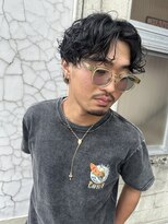 シュガー ミタケ(SUGAR mitake)&nbsp;ショートセンターパート　ワイルドパーマ　メンズショート