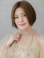 カバーヘアアンドスパ ブリス 浦和(COVER HAIR&SPA bliss)&nbsp;ミルクティーブラウン大人美人丸みショートボブX浦和30代40代