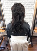 袴×ハーフアップ