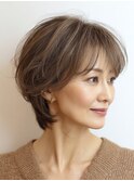 白髪ぼかし似合わせ大人ショート30代40代50代60代◎