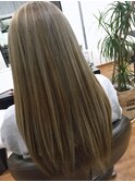 ハイライト/艶髪/艶感/ストレートロング