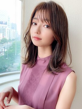 シルクレイ 吉祥寺店(Silk-lei) 小顔外ハネセミディ×ピンクベージュ 20代30代/Silk-lei吉祥寺
