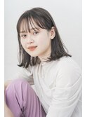 20代30代スケバングフレンチボブ黒髪×ブルーグレージュ