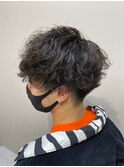 20代30代メンズスパイラルパーマワイルドオシャレ感刈り上げ