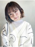 くびれボブくびれヘア_グレージュカラーボブウルフ_9182