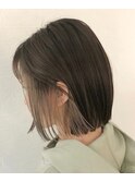 ぱつっとボブ×インナーベージュ/30代40代50代