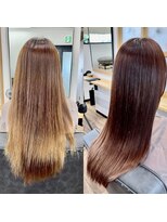 ナチュラル 岩切店(Natural)&nbsp;縮毛矯正ケアルーガ髪質改善トリートメントインナーカラー　岩切