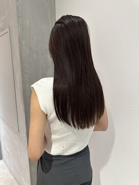 ヨーク(YOKE) YOKE 切りっぱなしロングラベンダーブラウンブリーチなしカラー