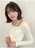 くびれボブアッシュブラック韓国スタイル