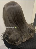 ブリーチなしダブルカラー/オリーブベージュ