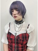 ウルフカット＋パープルカラー