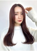 【チェリーブラウン×まとまりロング】上品ナチュラルストレート