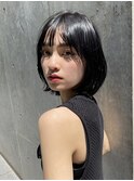 くせ毛多毛ショートボブ顔まわりレイヤー黒髪ボリューム