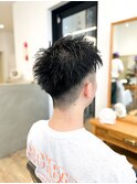 【メンズ★大名】アップバングスタイル×刈り上げ×ビジネスヘア