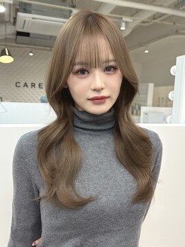 ブリーチなし/グレージュ/ワンホンレイヤー