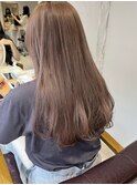透明感カラーピンクベージュブリーチカラー
